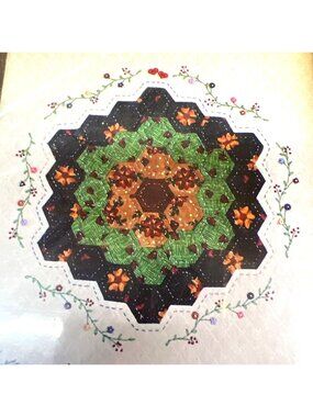 RARE Nanas Flower Patch Framed Hand Stitching Pattern By Mountain Patchwork